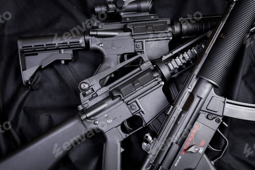 Preview: modern weapon, black background