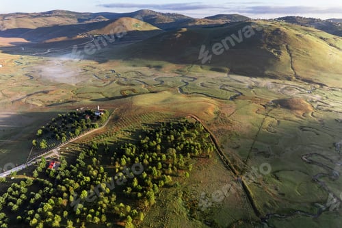Preview: Aerial drone panorama landscape photo of Persembe Plateau Blacks Sea Region of Turkey