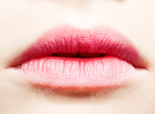 Preview: Close-Up Body Part Portrait Of Beautiful Woman'S Lower Part Of Face With Healthy Skin