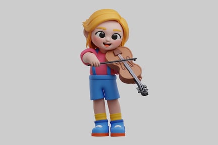 Preview: Violin girl cartoon character