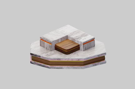 Vista previa: Podio expositor de mármol y madera