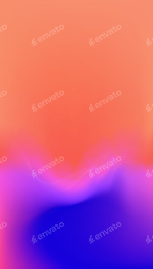 Preview: Orange and blue wave line smooth gradient abstract background. Vector vertical template for digital