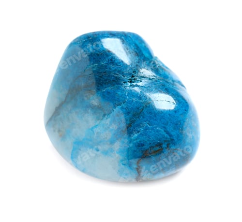 Preview: Beautiful blue shattuckite gemstone on white background