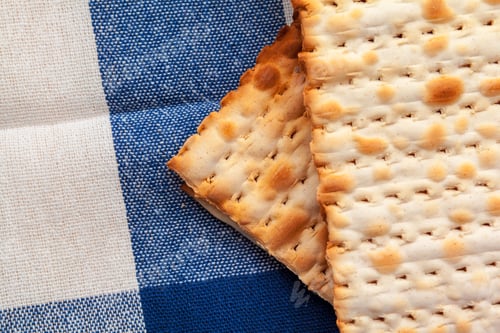 Preview: matzo flatbread for Jewish high holiday celebrations on the table