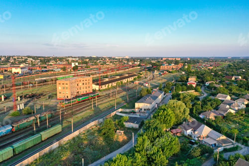 Preview: Flying over the evening beautiful modern city
