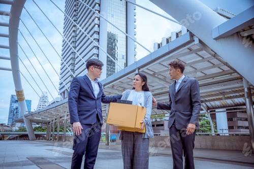 Preview: crisis business due to outbreak of Coronavirus Disease 2019 or COVID-19, Unemployed man leaves of wo