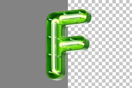 Preview: Neon F 3D Icon