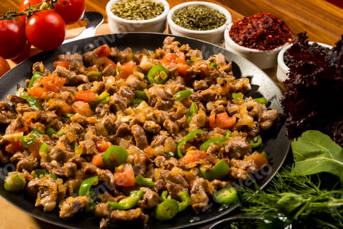 Preview: Meat Saute Turkish Et sote with Pie Meat - Sac Tava - Sac Kavurma