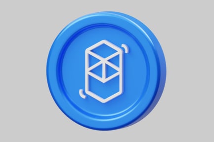 Preview: Blue circle with white hexagon logo