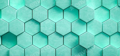Preview: 3D Illustration. White geometric hexagonal abstract background. Futuristic and technology concept