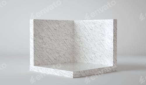 Preview: 3D render luxury marble table studio background textured for product display with copy space