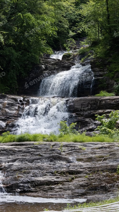 Preview: Vertical shot of the beautiful waterfall. Kent Falls State Park, Connecticut, United States.