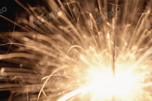 Preview: Closeup sparkler emitting sparks