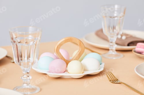 Preview: Pastel Easter Eggs on Table