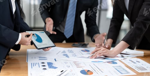 Preview: business is discussing the analysis financial charts reports and analyzing the market plan business