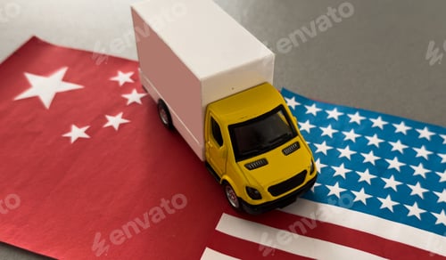Preview: Big truck with the national flag of China