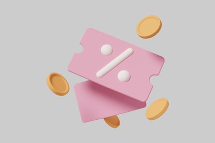 Preview: Ticket with white slash and gold coins