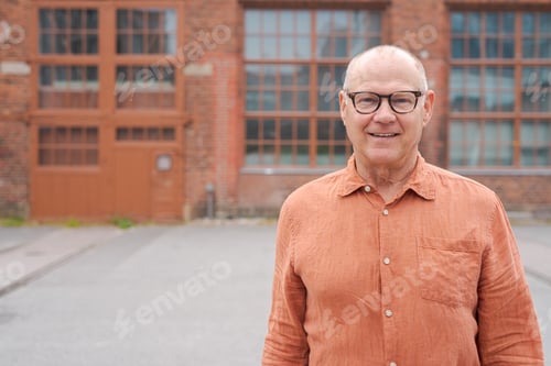 Preview: Senior Scandinavian Man Portrait Outdoors Autumn in Finland Concept