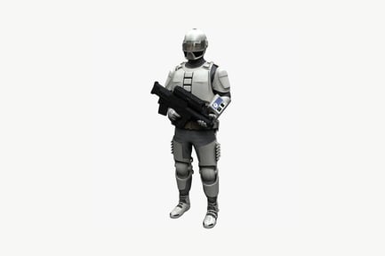Preview: Armored futuristic soldier with rifle