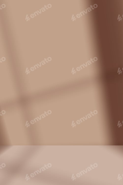 Preview: Autumn Background, Brown Chocolate Colour Studio Wall Room with Light,Shadow on Floor