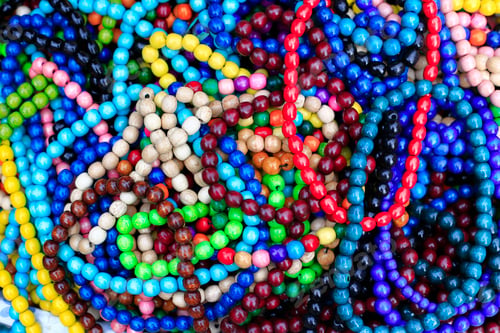 Preview: Colorful bright beads, close-up background