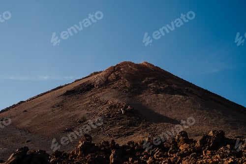 Preview: Mount Teide Volcano Under Blue Sky in Tenerife, Canary Islands. Volcanic peak