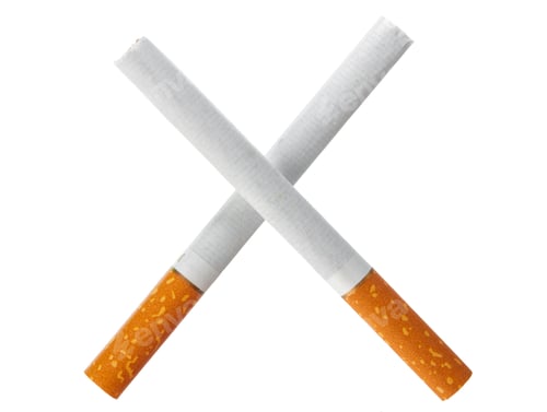 Preview: Two crossed cigarettes isolated on white background