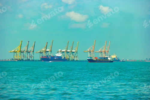 Preview: Beautiful shot of boats in the sea under the sky