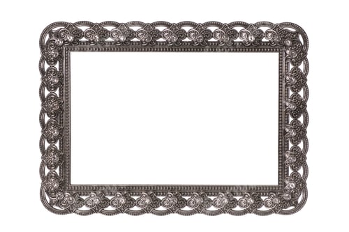 Preview: Victorian blank silver frame isolated on white background