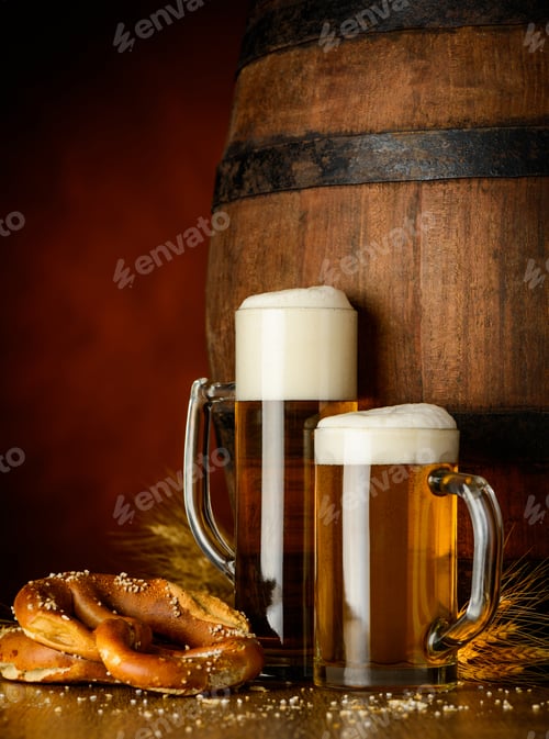 Preview: Beer Mugs and Pretzel