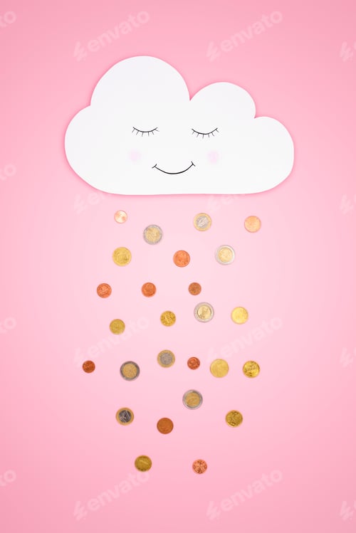 Preview: Euro coin money rain