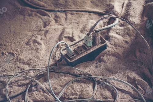 Preview: woodworking workshop of carpenters work table with different tools and wood cutting stand