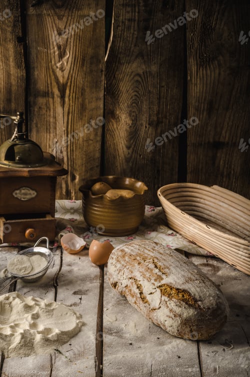 Preview: Homemade rustic bread, baked in oven