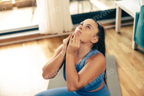 Preview: Woman Doing Stretching Exercises At Home