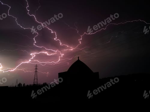 Preview: Lightning Illuminating the Night Sky: A Dramatic Display of Nature's Energy
