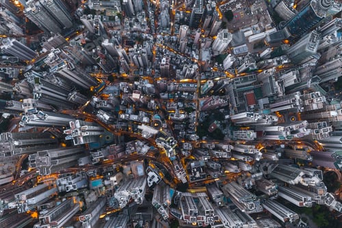 Preview: Hong Kong Downtown, China. Financial district in city in Asia. Skyscraper buildings