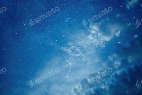 Preview: Star night galaxy stars space dust in the universe, Long exposure photograph, with grain.