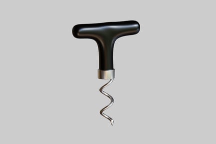 Preview: Black t-shaped corkscrew