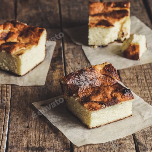 Preview: Casserole (Cottage Cheese), Several Pieces On A Wooden Surface