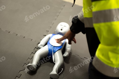 Preview: Classroom of students learning the basics of first aid with a doll