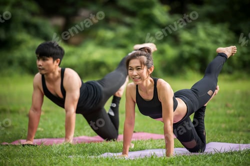 Preview: Yoga action exercise healthy in the park
