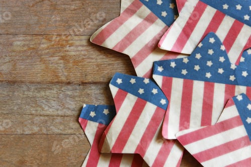 Preview: Patriotic Stars and Stripes on Wooden Surface