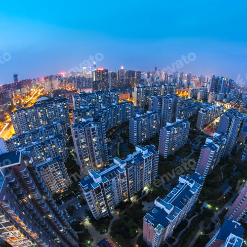 Preview: residential area at dusk