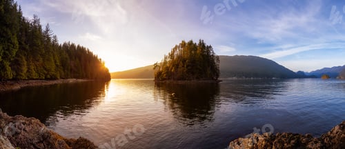 Preview: Panoramic View of the Canadian Landscape during a vibrant winter sunset