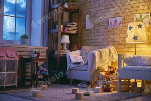 Preview: Interior of colorful kids bedroom