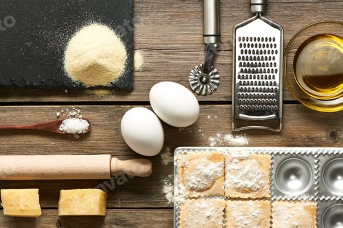 Preview: Utensils and ingredients for ravioli