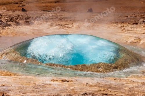Preview: A geothermal geyser moments before eruption
