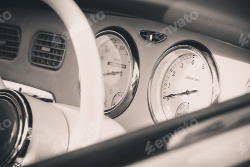 Preview: detail of vintage car interior