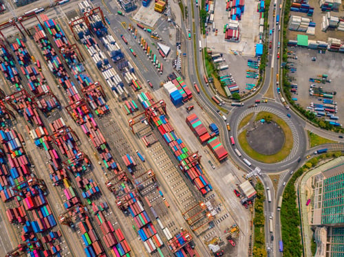 Preview: container cargo ship in the export and import business and logistics. Shipping to the harbor