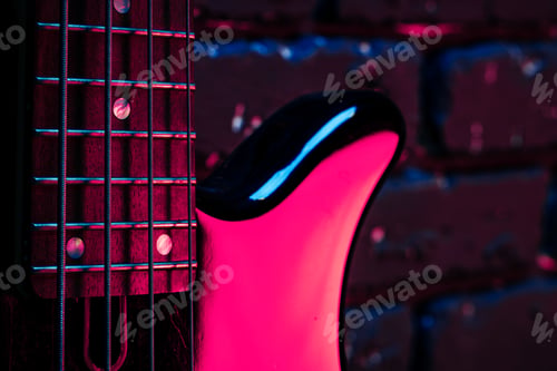 Preview: Guitar fingerboard with strings close up photo